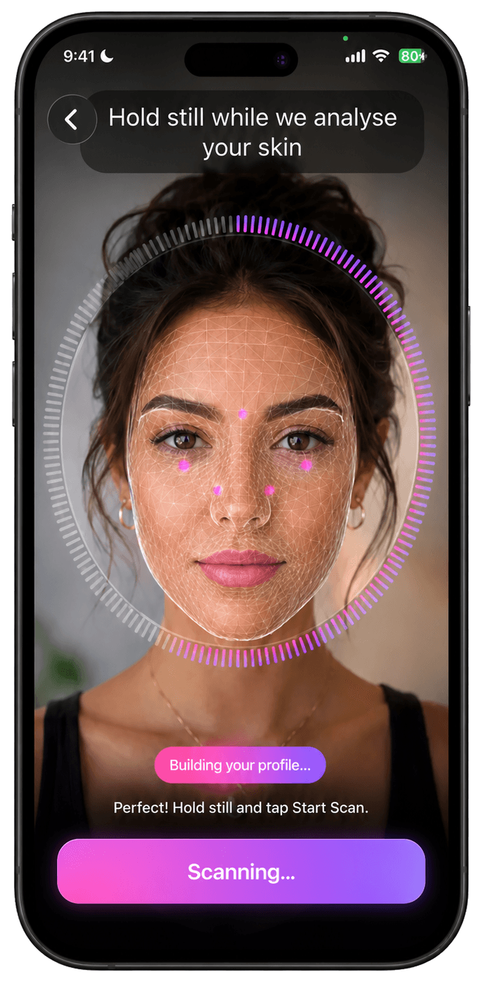 Lora AI skin scan screenshot